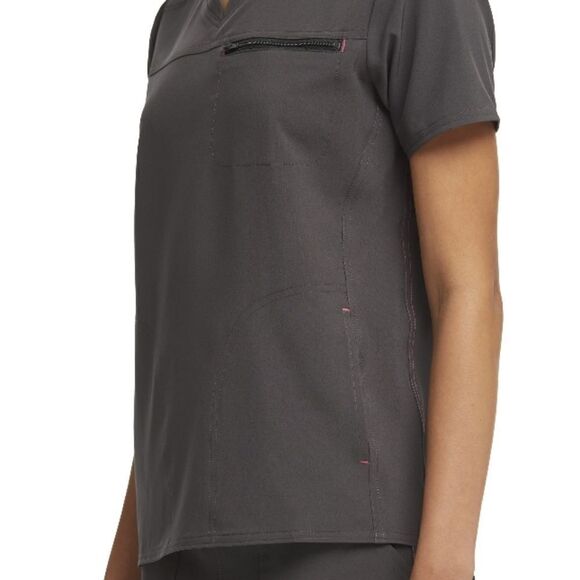 Women's Active Stretch V-Neck Seasonal Solid Tuck-In Scrub Top Shirt Size XS - Picture 4 of 5